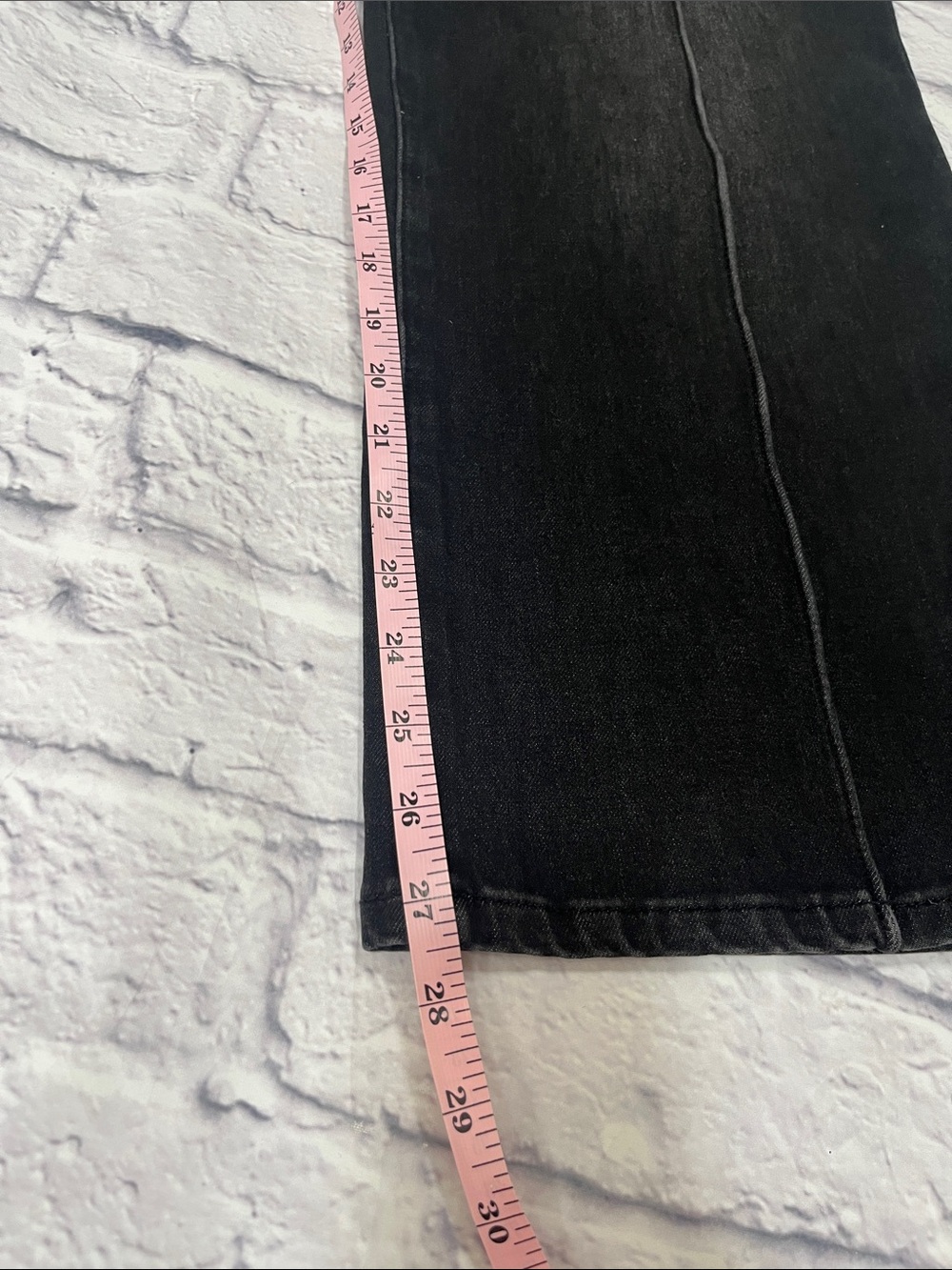Kut from the kloth Black Wide-Leg flare Jeans seamed high waist charlotte 10 - Picture 5 of 7
